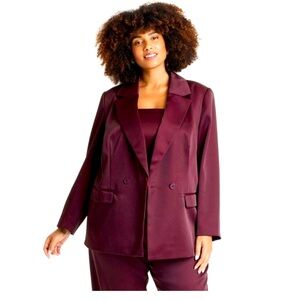Satin burgundy blazer NWT